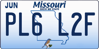 MO license plate PL6L2F