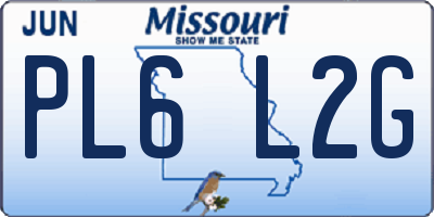 MO license plate PL6L2G