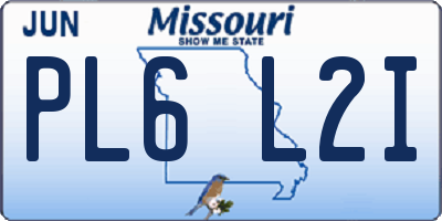 MO license plate PL6L2I