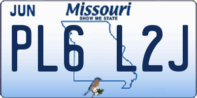 MO license plate PL6L2J