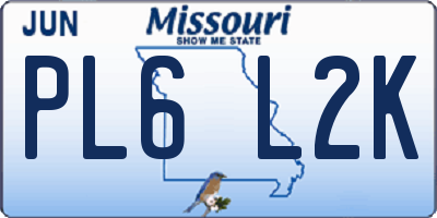 MO license plate PL6L2K