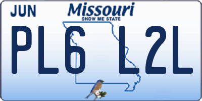 MO license plate PL6L2L