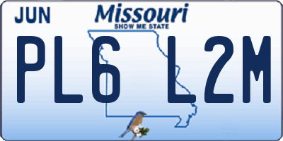MO license plate PL6L2M