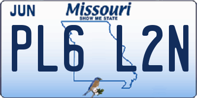 MO license plate PL6L2N