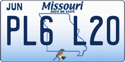 MO license plate PL6L2O