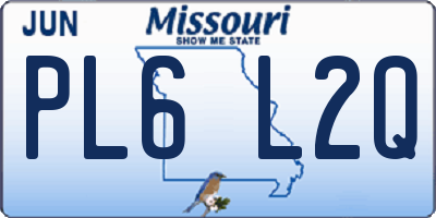 MO license plate PL6L2Q