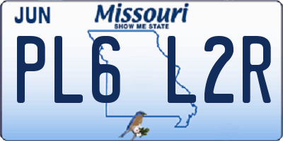 MO license plate PL6L2R