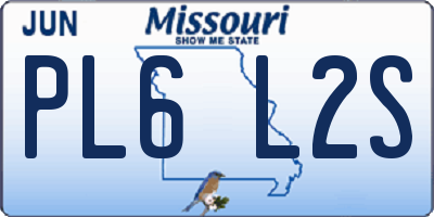 MO license plate PL6L2S