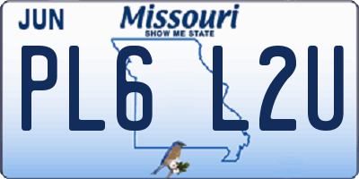 MO license plate PL6L2U