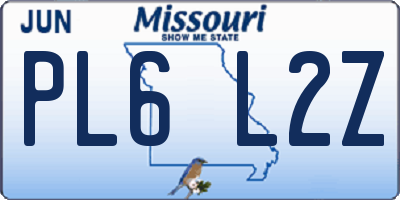 MO license plate PL6L2Z