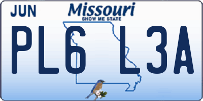 MO license plate PL6L3A