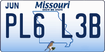 MO license plate PL6L3B