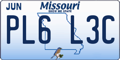 MO license plate PL6L3C