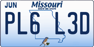 MO license plate PL6L3D