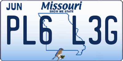 MO license plate PL6L3G