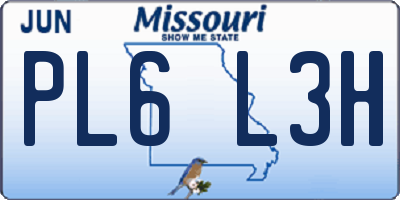MO license plate PL6L3H