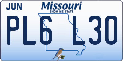 MO license plate PL6L3O