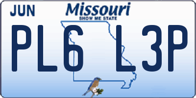 MO license plate PL6L3P