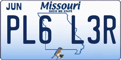 MO license plate PL6L3R