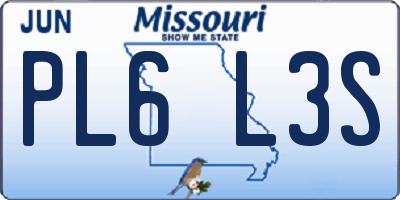 MO license plate PL6L3S