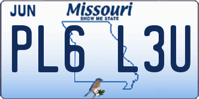 MO license plate PL6L3U