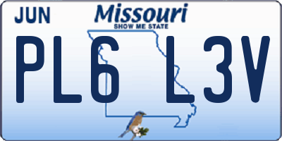 MO license plate PL6L3V
