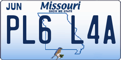 MO license plate PL6L4A