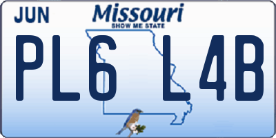 MO license plate PL6L4B
