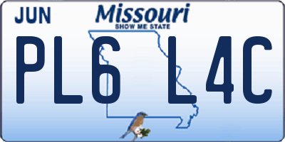 MO license plate PL6L4C