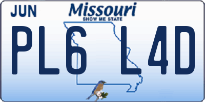 MO license plate PL6L4D