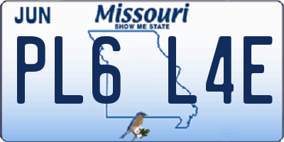 MO license plate PL6L4E