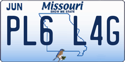 MO license plate PL6L4G