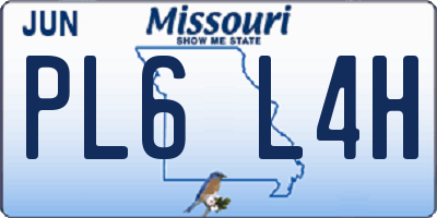 MO license plate PL6L4H