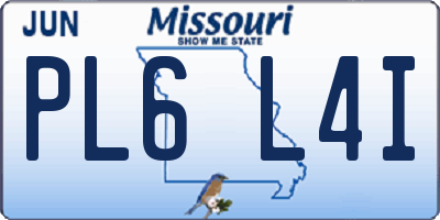 MO license plate PL6L4I