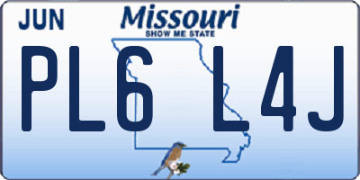 MO license plate PL6L4J