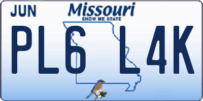 MO license plate PL6L4K
