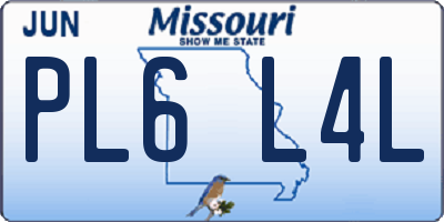 MO license plate PL6L4L
