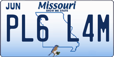 MO license plate PL6L4M
