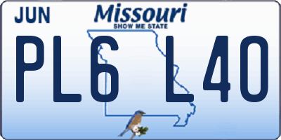 MO license plate PL6L4O