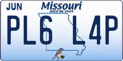 MO license plate PL6L4P