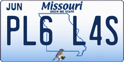 MO license plate PL6L4S