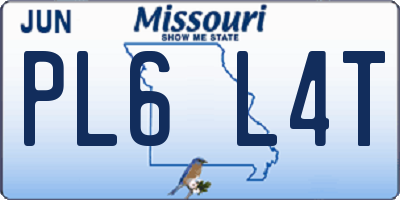 MO license plate PL6L4T