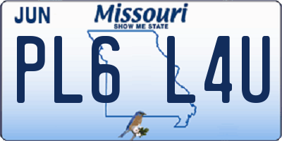 MO license plate PL6L4U