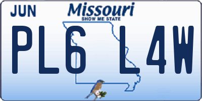 MO license plate PL6L4W