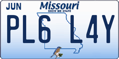 MO license plate PL6L4Y