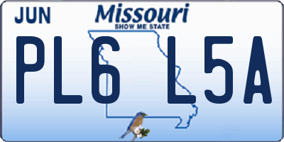 MO license plate PL6L5A