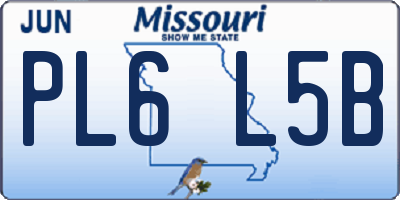 MO license plate PL6L5B