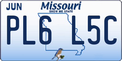MO license plate PL6L5C