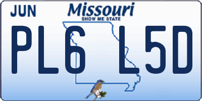 MO license plate PL6L5D