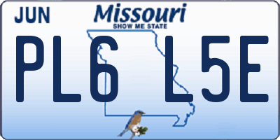 MO license plate PL6L5E